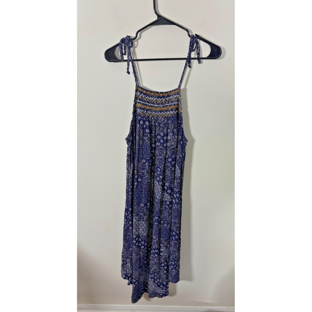Knox Rose Sun Dress Long Navy Blue Rayon Women's Medium